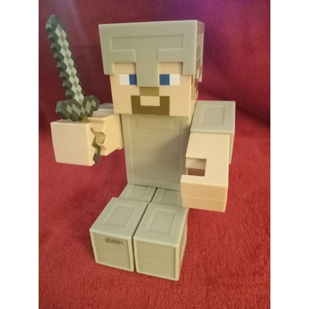 Minecraft Steve in Iron armor  helmet  and sword 8.5